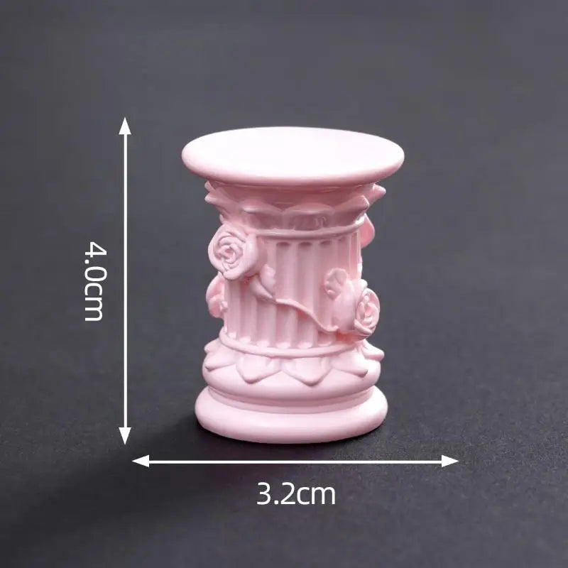 Roman Pillar Greek Column Figurine with Pedestal Candlestick Stand Classic Ancient Style Indoor Garden Decor Oasis Select A4