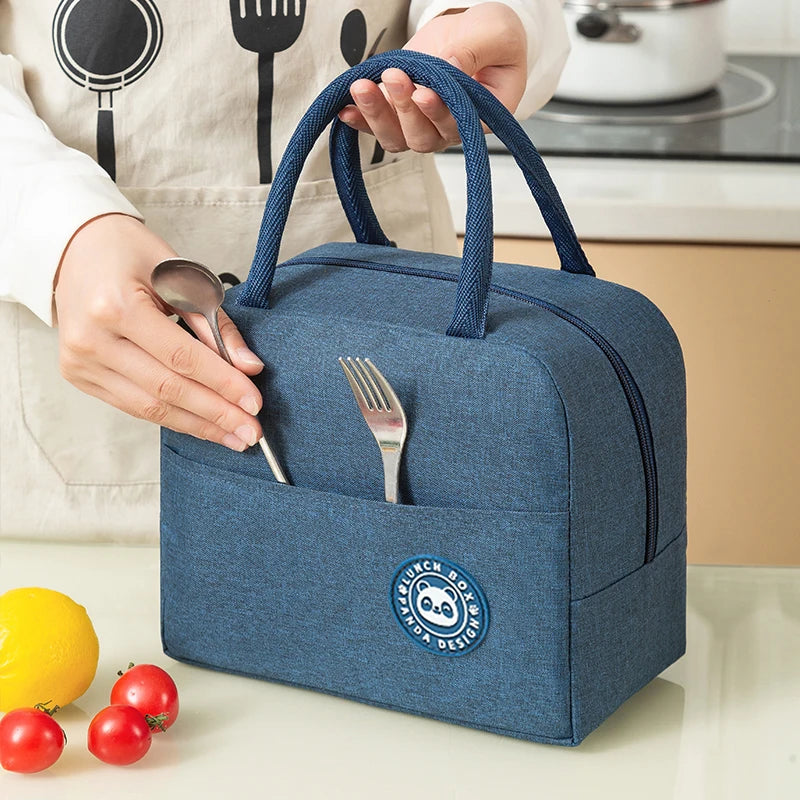 Portable Lunch Bag Lunch Box Thermal Insulated Canvas Tote Pouch Kids School Bento Portable Dinner Container Picnic Food Storage Oasis Select