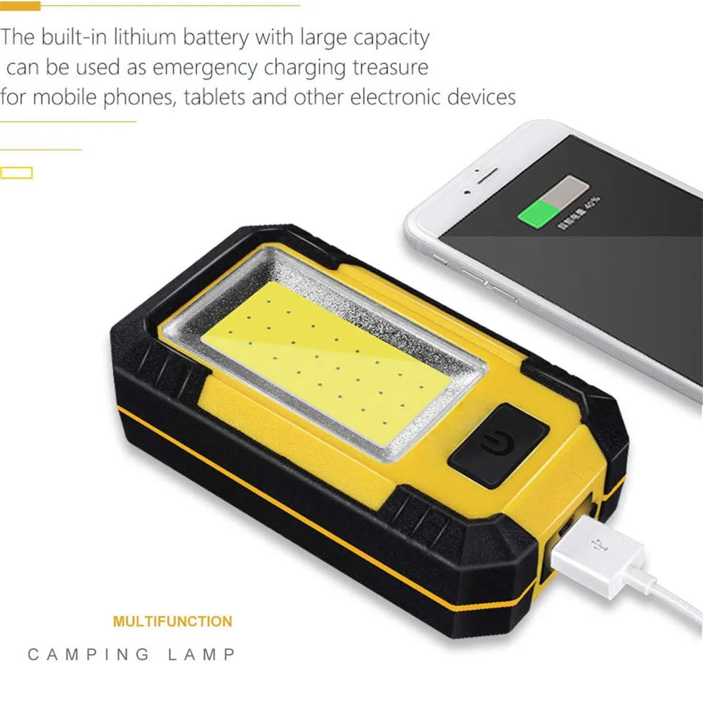 4000mah Led Work Light Rechargeable Super Bright COB Flashlight With Magnetic Portable Outdoor Camping Lantern Emergency Lamp Oasis Select