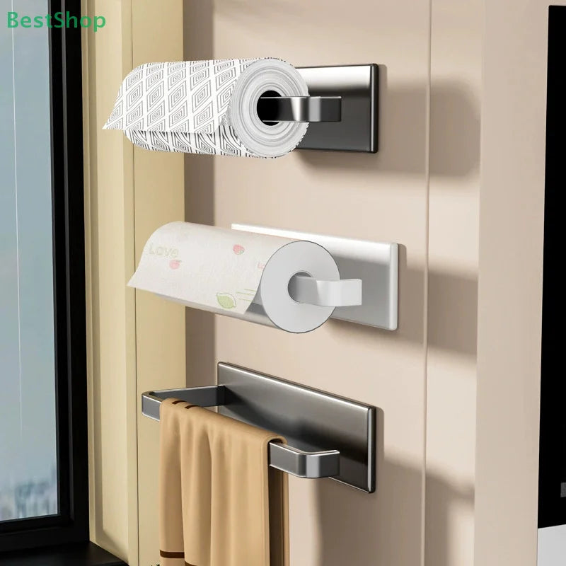 Magnetic Paper Towel Holder – No-Drill Wall Mount Shelf