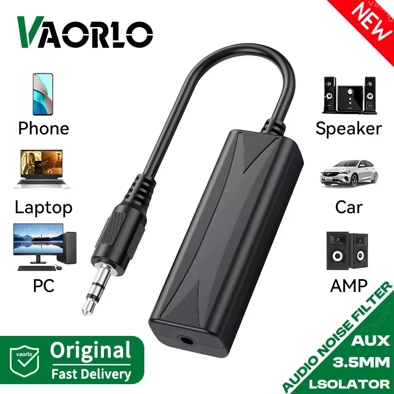 3.5mm Audio Aux Cable Anti-interference Ground Loop Noise Filter Isolator Eliminate Cancelling for Home Stereo Car Audio System Oasis Select