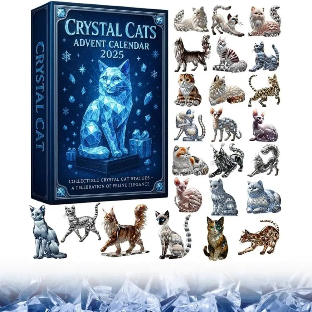 Crystal Cat Christmas Advent Calendar Ornament | Tree Pendant