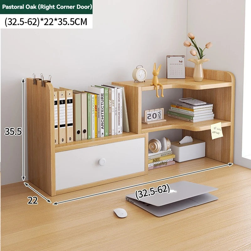 Bookshelf Office Desktop Storage Shelves Multi layer Scalable Shelves Student Desk Storage Boxes Small Bookcases Oasis Select log30-60-B