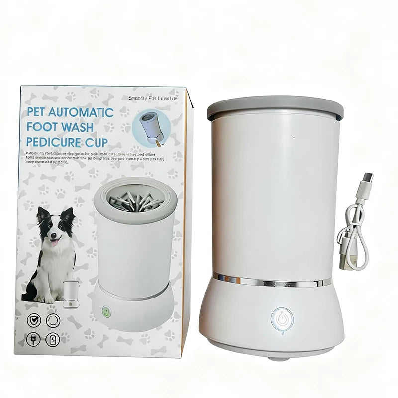 USB Rechargeable Automatic Cleaner Portable Dog Paw Washer Electric Massager for Small To Medium Dogs Cats Paw Cleaner Massager Oasis Select WHITE