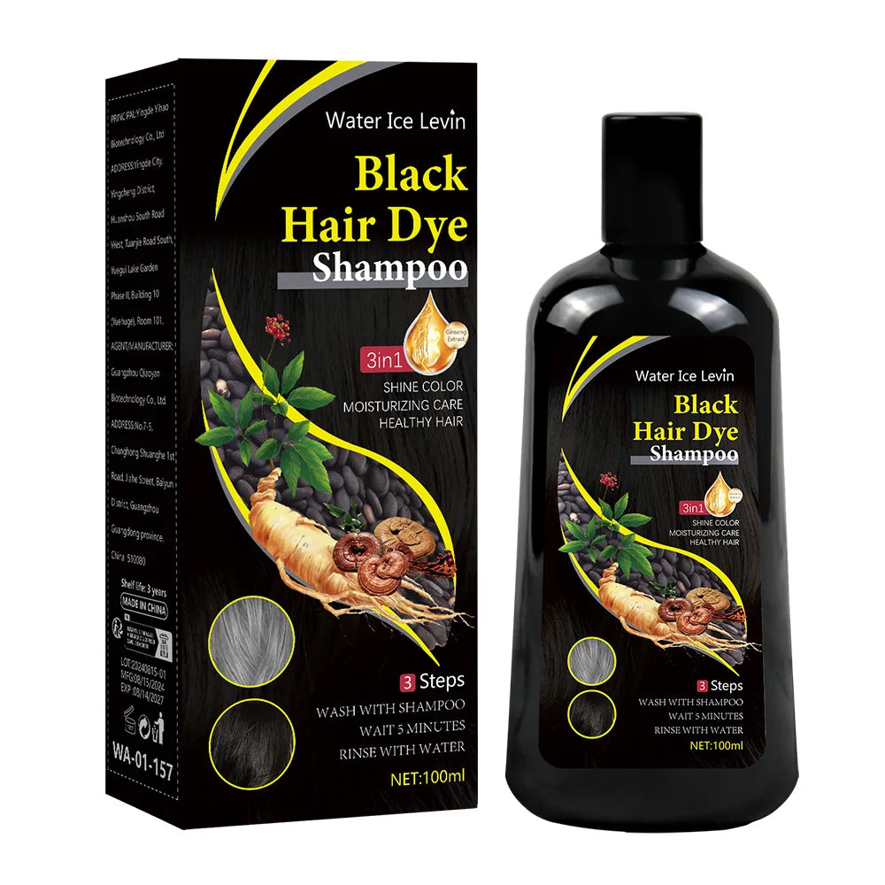 Black Hair Dye Shampoo 3-in-1 – Natural Herbal Gray Coverage Hair Dye Shampoo Oasis Select 1pcs