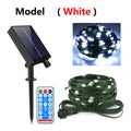 100M/50M/30M/20M/10M Outdoor Solar LED Light String Xmas Holiday Party Festoon Street Yard Wedding Garland Ambinet Decoration Oasis Select White 10M 100LED