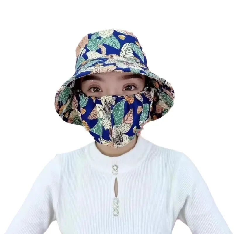 1-2PCS Women‘s Sun Hat with Face Mask UV Protection Summer Cycling Cap Breathable Quick Dry Outdoor Hiking Visor Oasis Select