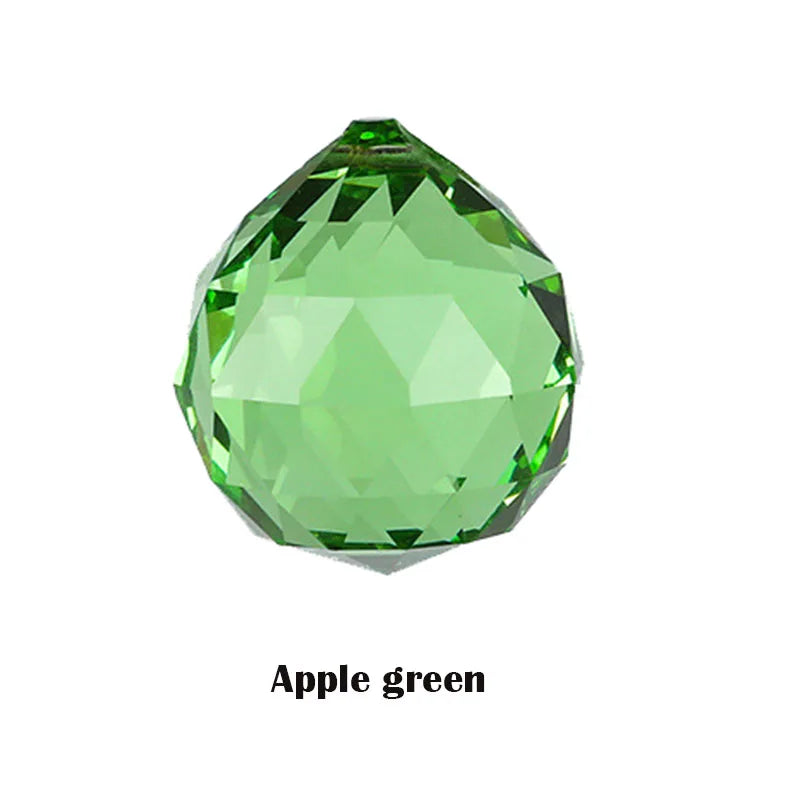 Hanging Ball Sun Catcher Clear Crystal Feng Shui Lamp Ball Prism Rainbow Wedding Decor Home Wedding Party Decoration Ornament Oasis Select Apple green-null China