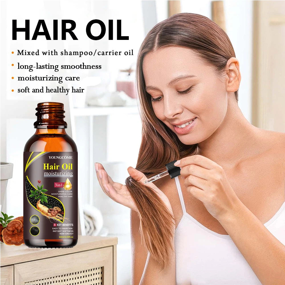 YOUNGCOME 3-in-1 Natural Herbal Moisturizing Hair Oil | 40–60ml