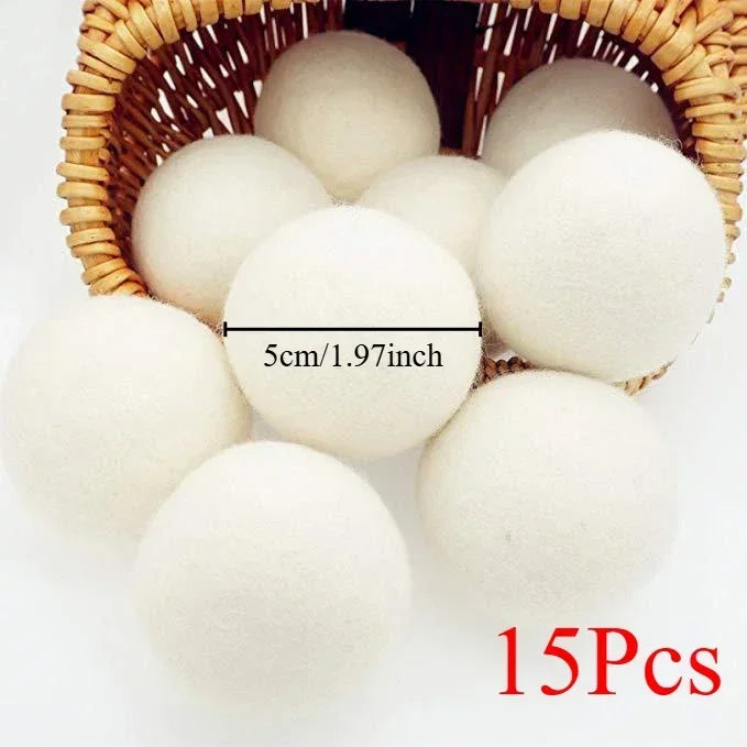 30-Pack Wool Dryer Balls Handmade Drying Balls Dryer Reusable Natural Fabric Softener Reduce Wrinkles and Decrease Drying Time Oasis Select 15pcs