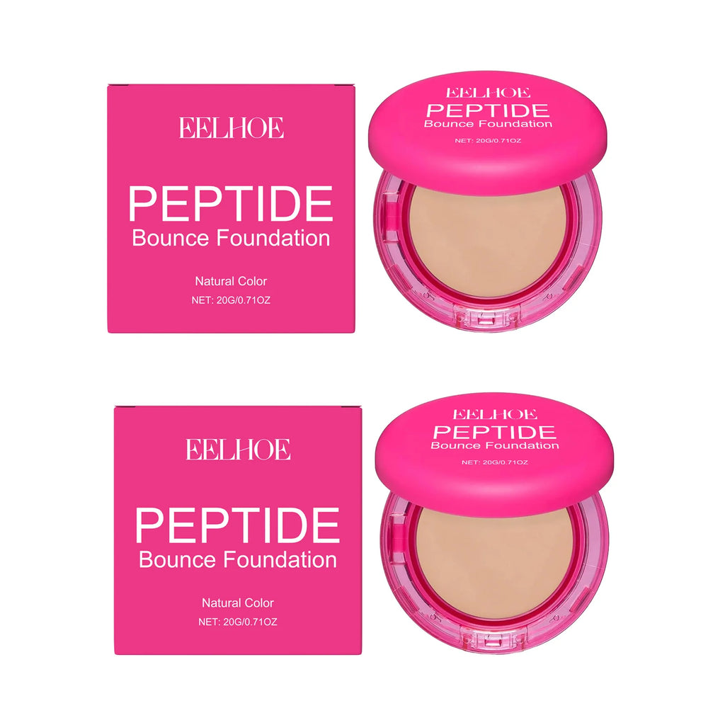 Peptide Bounce Balm Foundation Lasting Full Coverage Concealer Covers Spot Blemishes Brightening Oil Control Makeup Base Cream Oasis Select 2Pcs x Natural Color