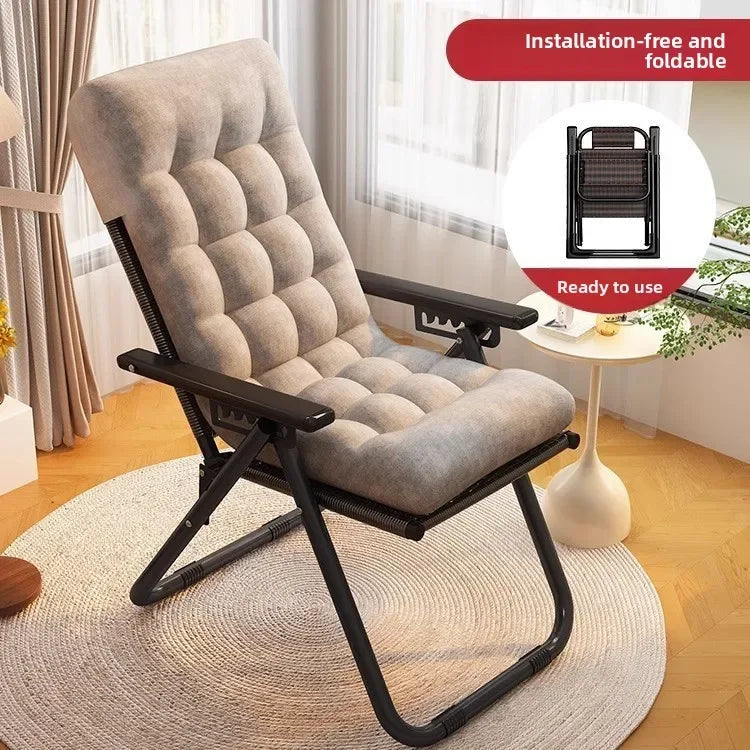 Rattan chair rattan woven folding lunch break recliner home leisure backrest elderly lazy chair durable nap bed folding chair Oasis Select