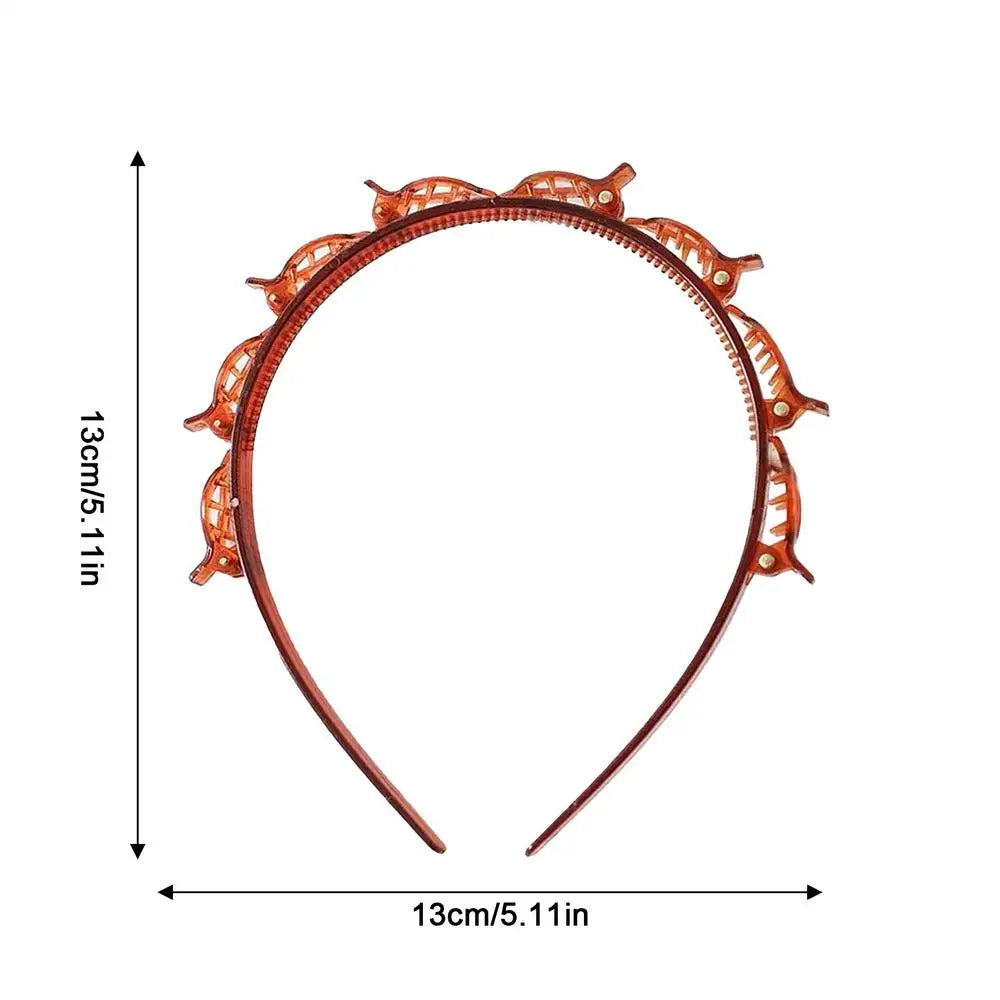 Headband with Clips Hairstyle Hair Clips Hairpin Head Hoop Twist Plait Clip Front Hairclips Hair Hoop Women Headband Headwear Oasis Select Red