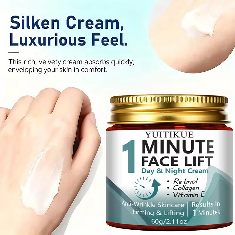 1-Minute Facial Lifting Day & Night Cream, contains retinol and collagen, anti-wrinkle skincare, firming and lifting Oasis Select