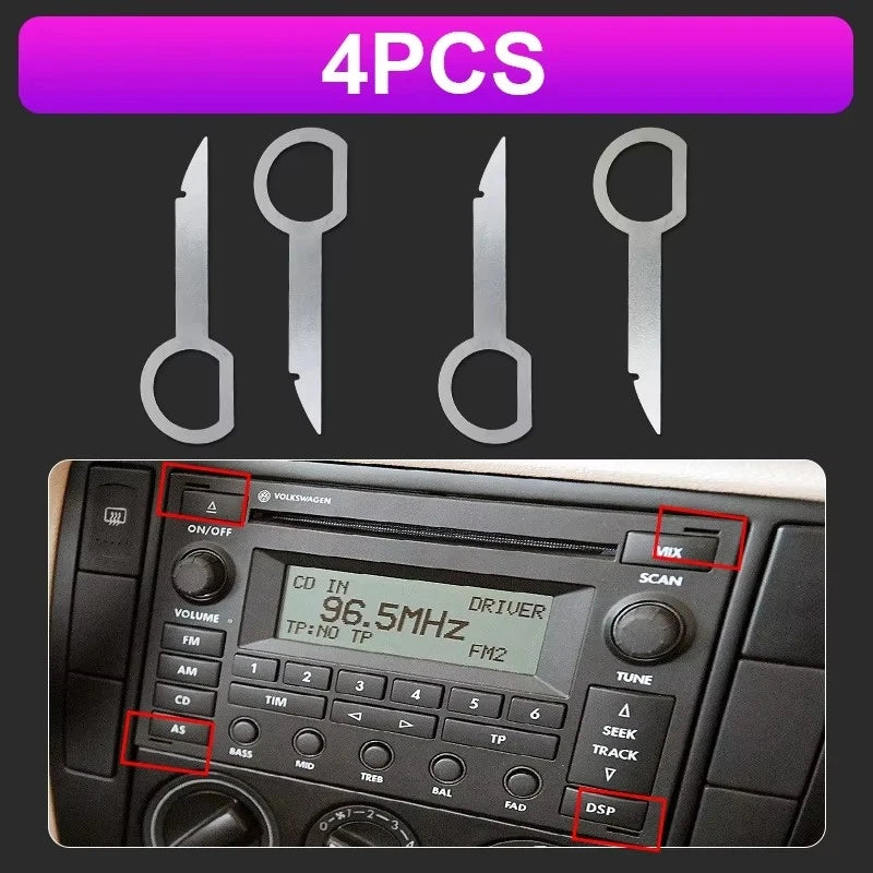 4/8/12/16/20/24pcs Auto Stereo Removal Keys Metal Iron Car Audio CD Player Release Tool Kit Extraction Pins Radio Device Oasis Select