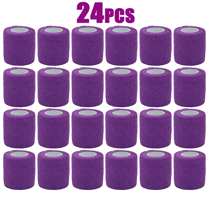 48/1Pcs Purple Sport Self Adhesive Elastic Bandage Wrap Tape Elastoplast For Knee Support Pads Finger Ankle Palm Oasis Select 24pcs 2.5cmX4.6m