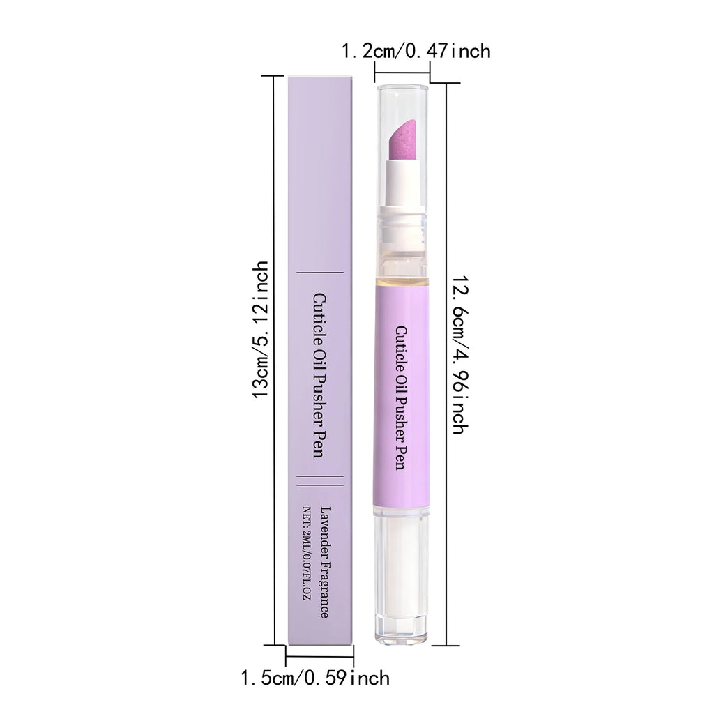 2-in-1 Cuticle Oil Pusher Pen | Lavender Nail Care Tool Cuticle Care Pen Oasis Select