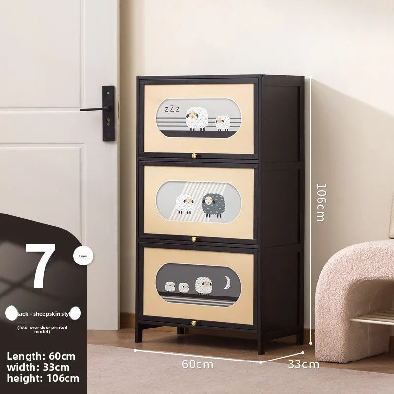Multi-layer shoe rack outside the door of the home, artifact, large shoe cabinet, indoor corridor bamboo simple shoe cabinet Oasis Select 7th floor 60cm