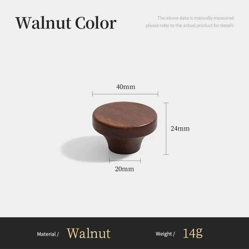 Nordic Walnut Wood Handle T Bar Drawer Knobs Cupboard Long Pulls Kitchen Cabinet Door Handle Furniture Decorate Pulls and Knob Oasis Select A5-40mm