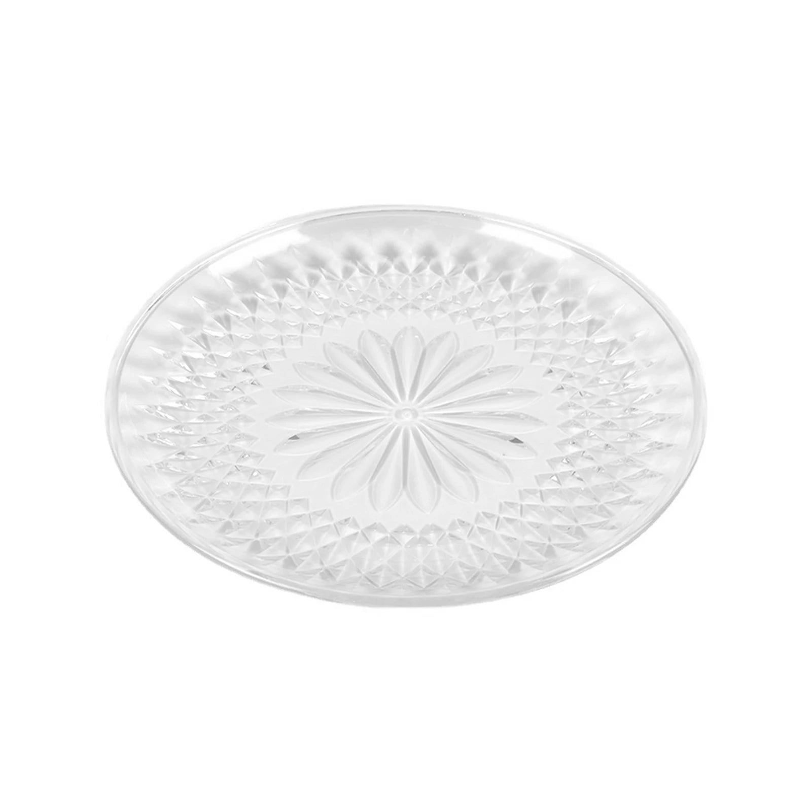Clear Acrylic Snack & Fruit Serving Tray | Round PET Plate
