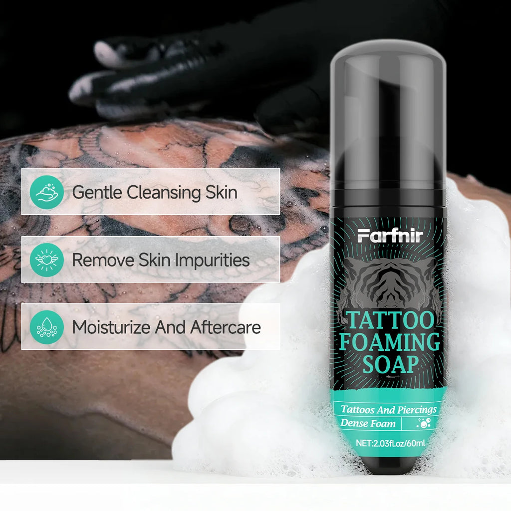 TATTOO BALM TATTOO FOAMING SOAP cleanses and moisturizes, maintains clarity, and makes ink brighter. Suitable for all skin types Oasis Select