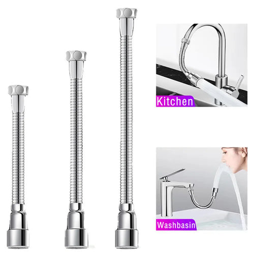 12-50cm Universal Faucet Extender Stainless Steel 360° Rotation Kitchen Sink Anti-Splash Nozzle Aerator Extension Hose 1/2 Modes Oasis Select
