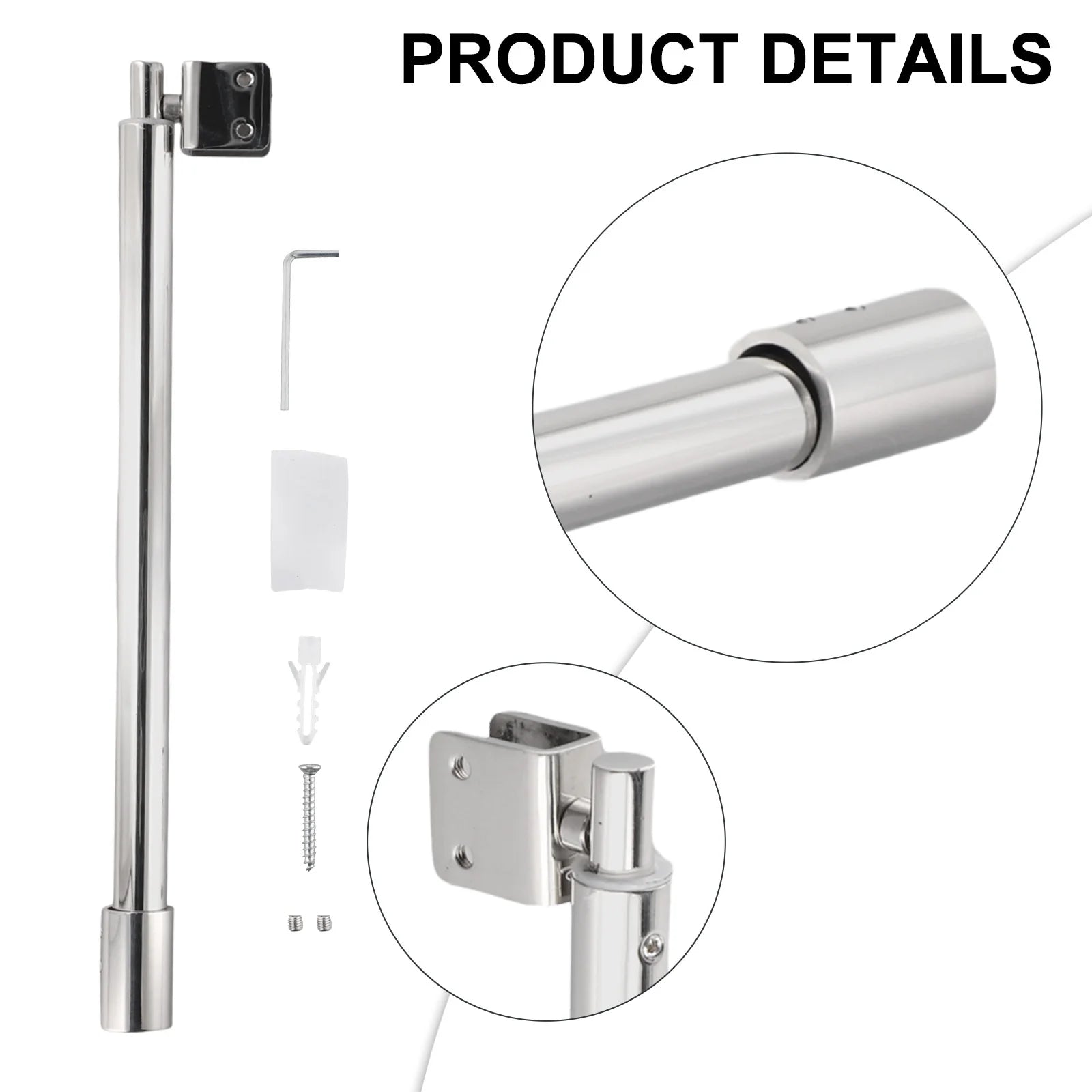 Stainless Steel Shower Screen Support Bar Arms Adjustable Telescopic Pole For Shower Glass Door Fixed Rod Glass Panel Oasis Select