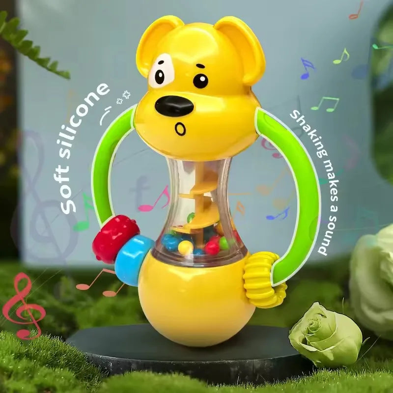 Soft Baby Grasping Ball Rattles with Bell Ball Early Education Educational Sensory Toy Random Color Oasis Select YELLOW