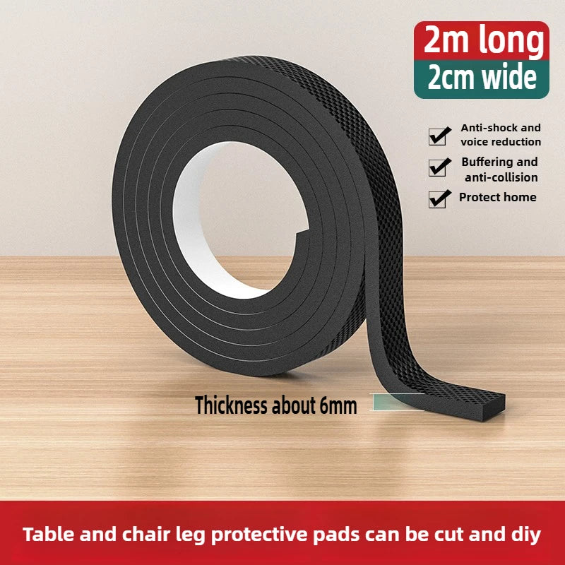 DIY Non-Slip Furniture Pads Mute Mats Bumper Damper Anti-slip Thick Pad Foot Cover Self Adhesive Table Chair Foot Protection Pad Oasis Select Width 2cm 2 Meters 6mm|1PCS
