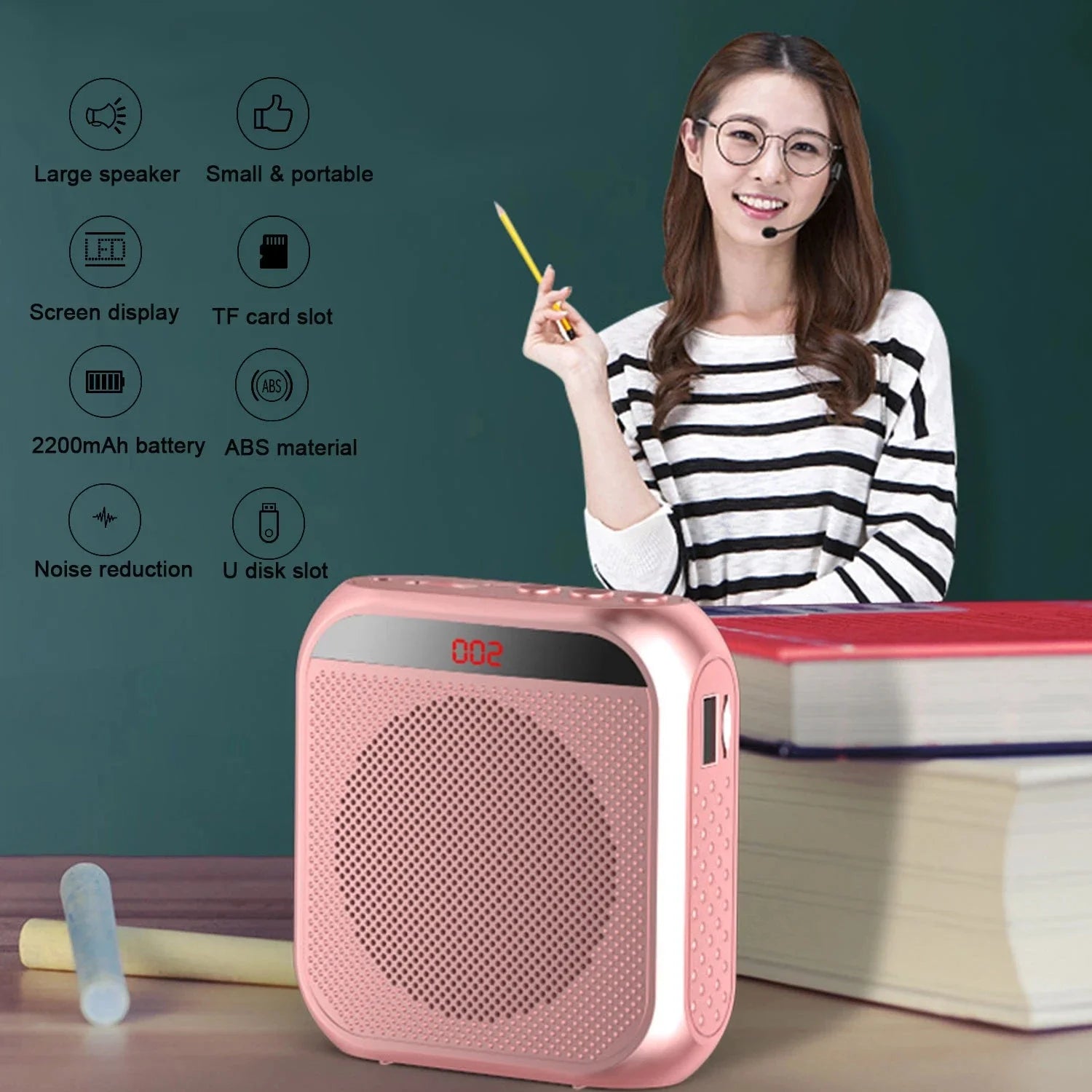 AyeBeau Wearable Voice Amplifier with Mic – 5W, 2200mAh
