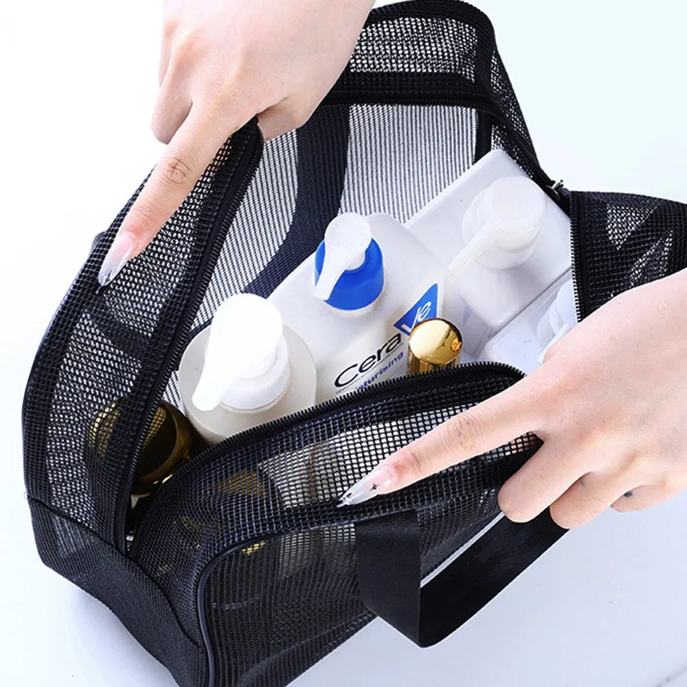 Mesh Shower Caddy Tote Bag Cosmetic Storage Bag Multifunctional Shower Bag Large Capacity Portable Toiletry Organizer Oasis Select