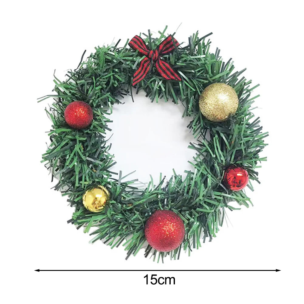 Christmas Ball Grid Bow Wreath Mini Decorative Element for Holiday Table Centerpiece and Home Desktop Decoration Oasis Select