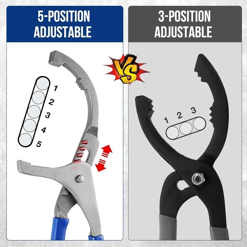 Oil Filter Removal Pliers Tools Professional 9" & 12" Adjustable Oil Filter Wrench Set Ideal for Engine Filters Cars and Trucks Oasis Select