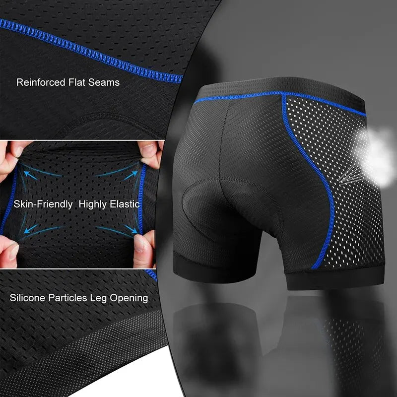 X-TIGER Men's Cycling Underwear Shorts 5D Breathable Gel Pad Bicycle Shorts Mountain Road Bicycle Anti-Skid Leg Clip Shorts Oasis Select