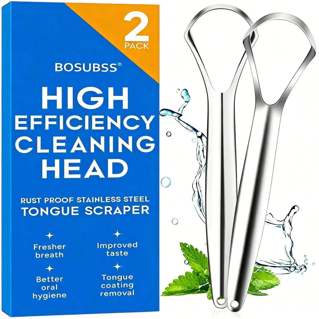 Tongue coating cleaner, stainless steel tongue scraper, oral cleaning tool 2pcs Oasis Select 2pcs