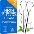 Tongue coating cleaner, stainless steel tongue scraper, oral cleaning tool 2pcs Oasis Select 2pcs