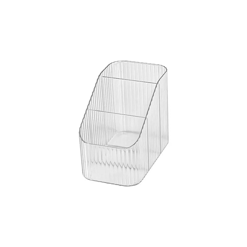 Storage Box Desktop Cosmetic Pen Holder Cosmetic Storage Bucket Transparent Trapezoid Cosmetic Storage Rack Oasis Select S - transparent