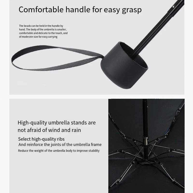 Women's Small Windproof Folding Umbrella Ultralight Pocket Travel Compact Rainproof Men's Umbrella Sun Umbrella Outdoor Umbrella Oasis Select