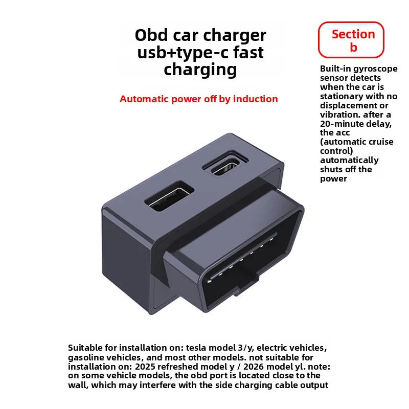 For Tesla Model 3 Model Y X S OBD Plug Obd Adapter Charging For Tesla Car Model3 Modely Obd2 Splitter Charger Adapters Oasis Select B