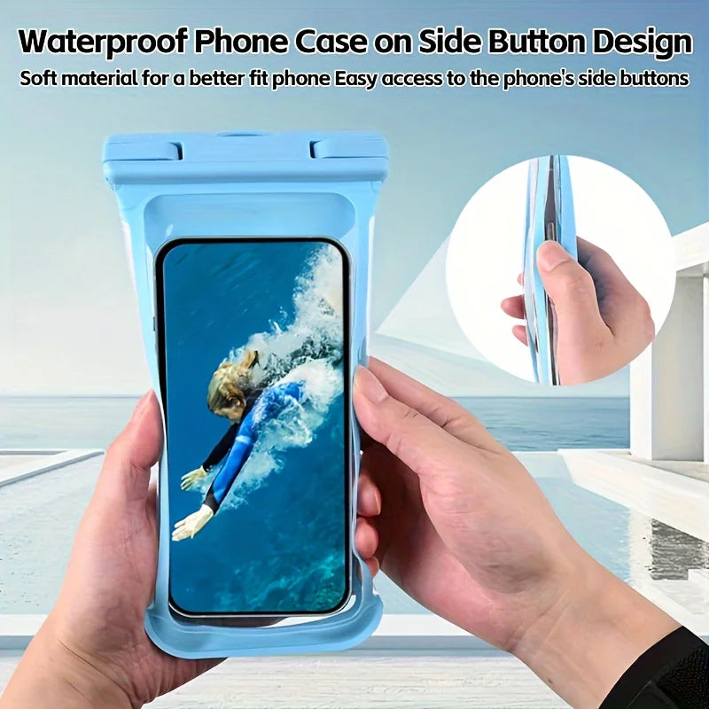 Waterproof Phone Pouch Case 3D Clear Soft Edges Underwater Phone Dry Bag IPX8 Waterproof Case for Beach Cruise Kayaking Travel Oasis Select