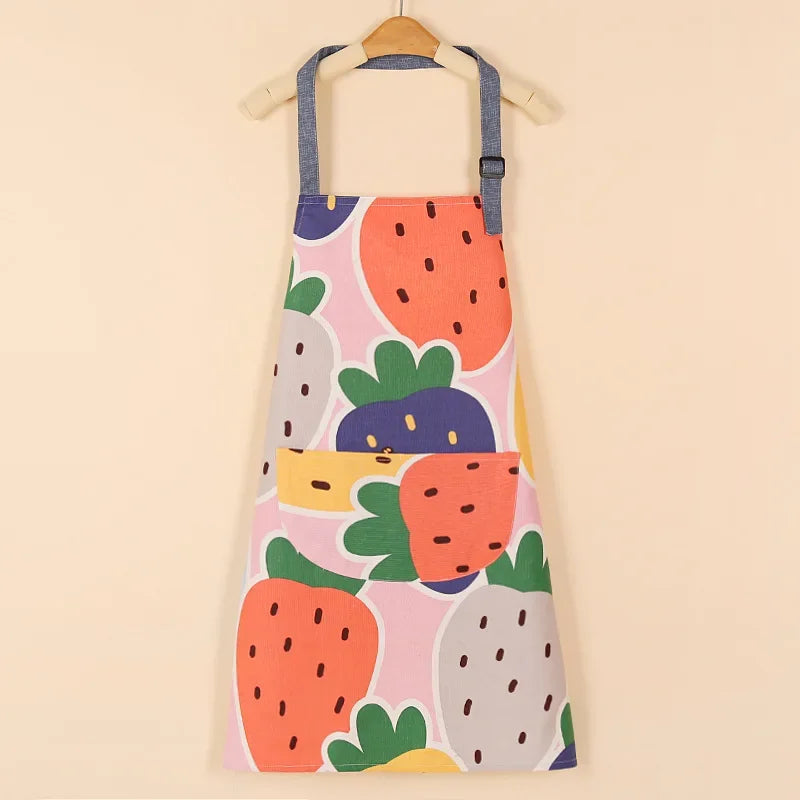 1PC Aprons Fashion Cotton Fabric Waterproof Thickened Dirt Resistant Kitchen Apron and Home Work Clothes Gardening Work Clothing Oasis Select I OneSize