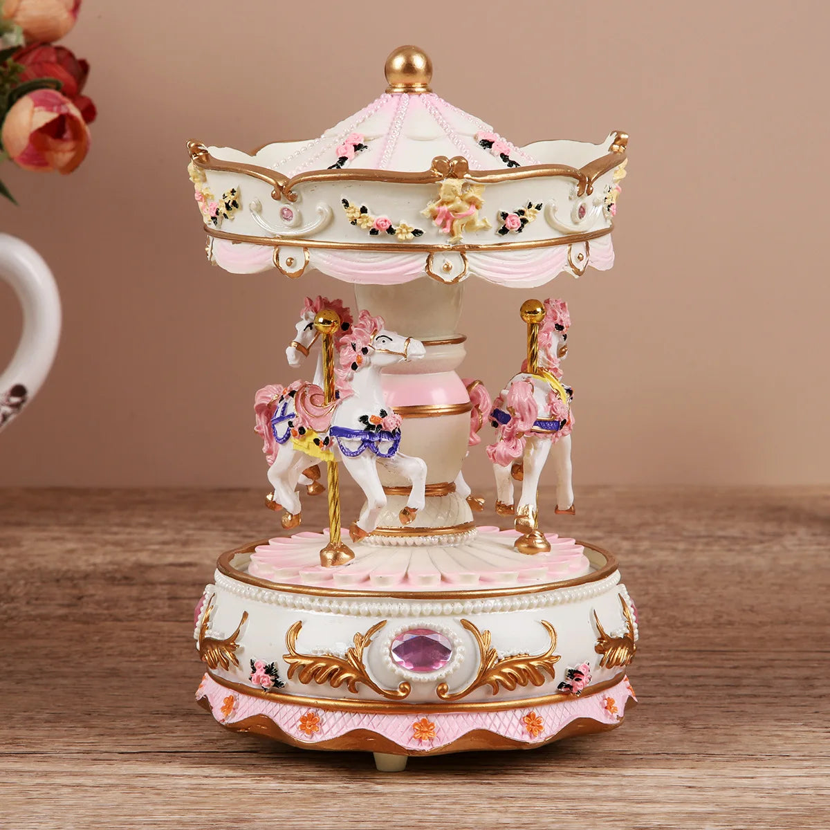 Luminous Carousel Music Box Music Box for Little Girl Princess Classmate Girl Heart Girl Birthday Gift Music Box Oasis Select