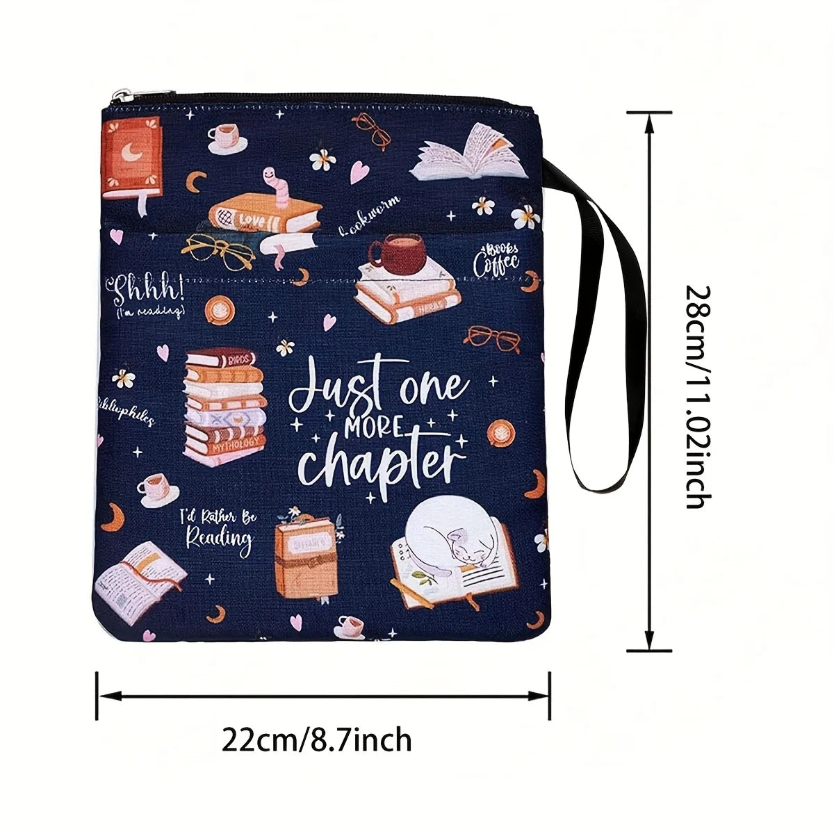 1 "Just Another Chapter" Book Cover with Zipper and Front Pocket - Humorous Illustration, Suitable for Paperback Book Cover Oasis Select