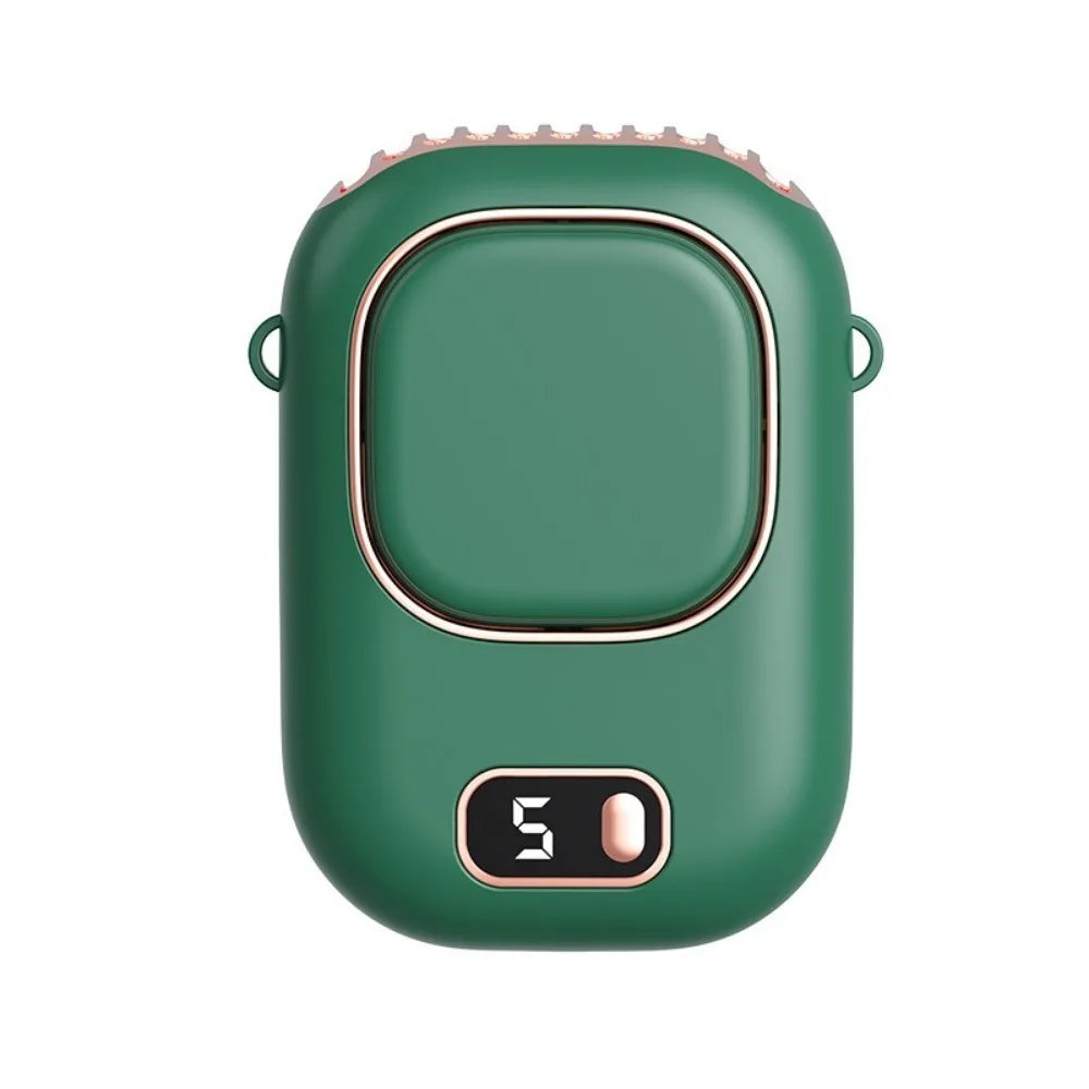 Portable Waist Fan Mini USB Rechargeable Wearable Hanging Neck Fan for Outdoor Sports Travel Camping Waisted Clip Fans Oasis Select Green