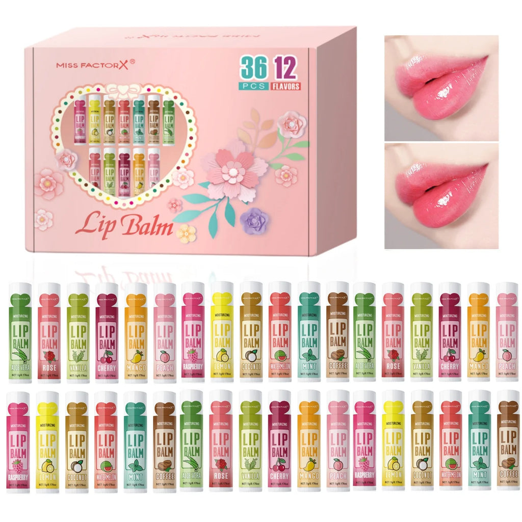 36PCS Moisturizing Lip Balm set 5g deep moisturizing and brightening lips Party gift for friends Oasis Select
