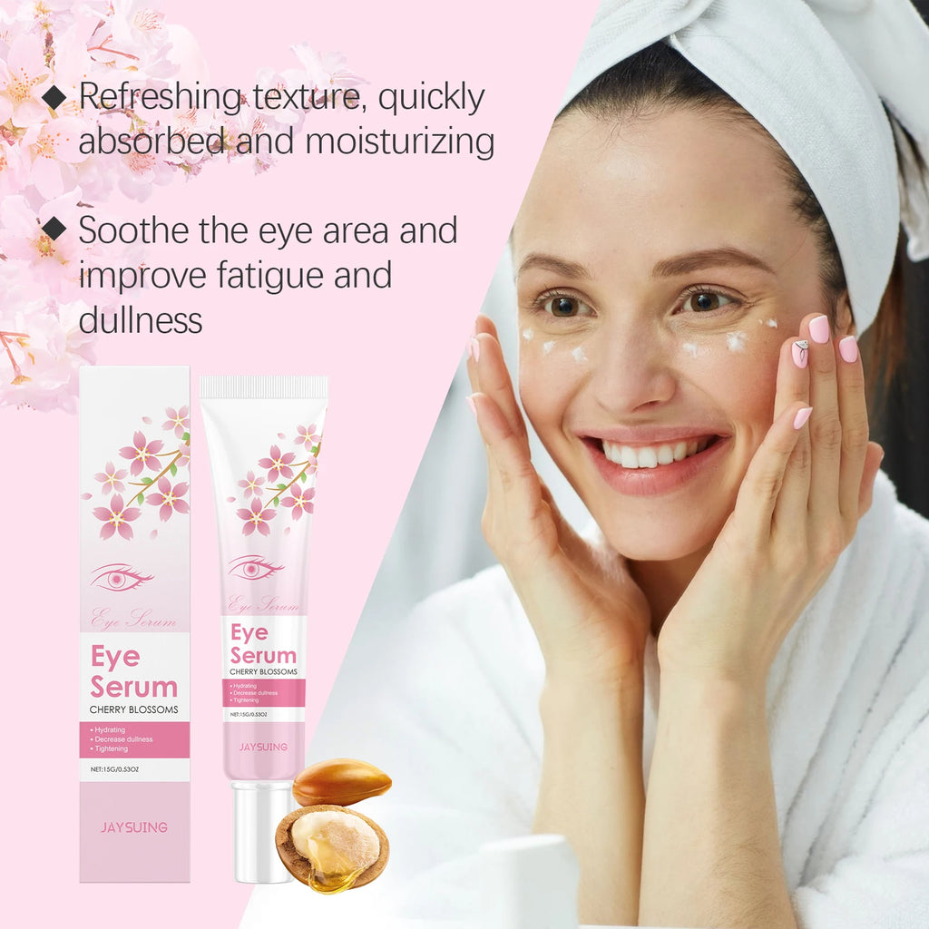 JAYSUING Sakura Eye Serum Anti Dark Circles Puffiness Eye Bag Wrinkle Remover Firming Moisturizing Brightening Eye Lifting Cream Oasis Select