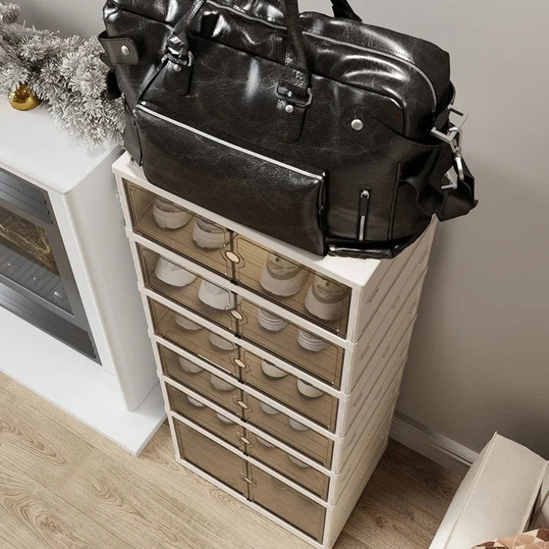 Home dust-proof shoe cabinet, no installation required, foldable transparent folding shoe box, large capacity shoe storage box Oasis Select