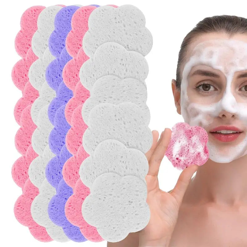 30pcs Face Cleansing Pads Makeup Removal Cotton Pad Cleansing Facial Pad Face Towel Washable Cotton Pads (Color Random) Oasis Select