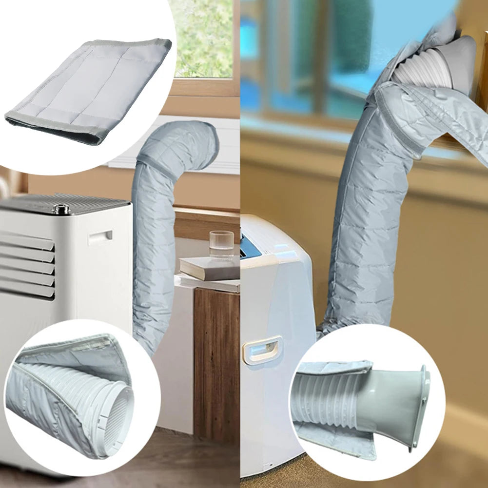 Air Conditioner Hose Cover Interface Protective Cover Dustproof Heat Insulation Insulated AC Hose Duct Vent Cover Sleeve Protect Oasis Select