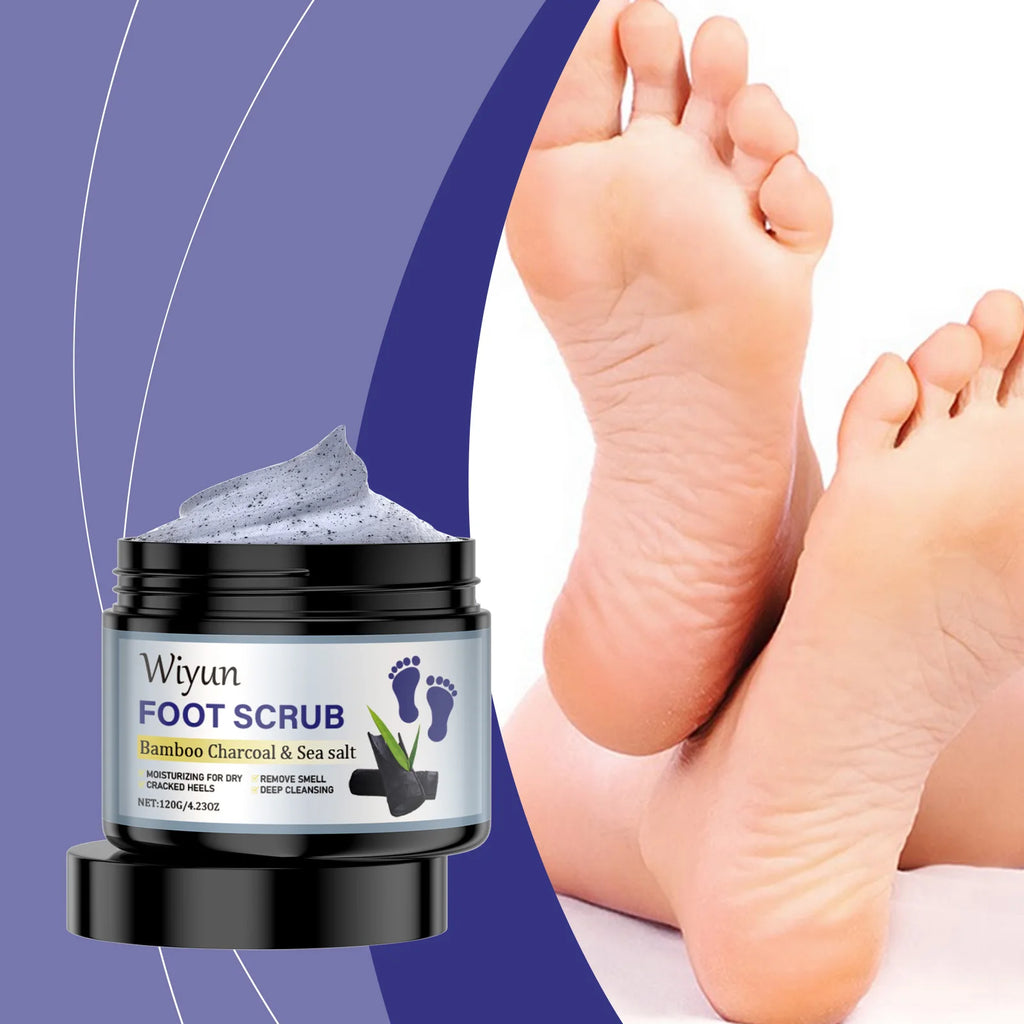 Exfoliating Foot Scrub with Bamboo Charcoal Sea Salt Dead Skin Removal Soften Feet Skin Deep Cleansing Feet Smoothing Care Oasis Select